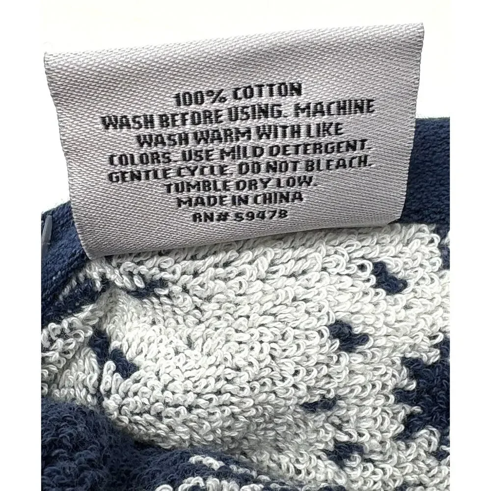 Rachel Zoe Celestial Sun Moon Stars Hand Towels 18x28” Blue Wht Plush NWT 2